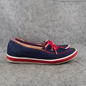 Grasshoppers Shoes Womens 8 Slip On Loafer Boat Deck Nautical Moc Blue Red Retro